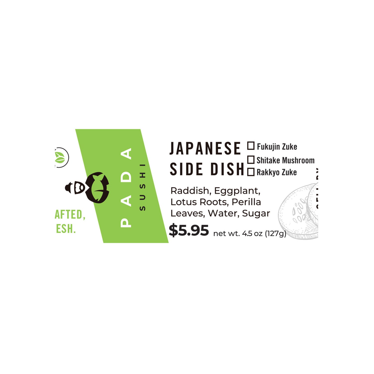 Label - Japanese Side Dish