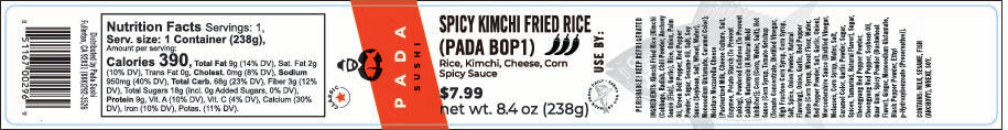 Label - Pada Bob1 - Spicy Kimchi Fried Rice - 50 roll