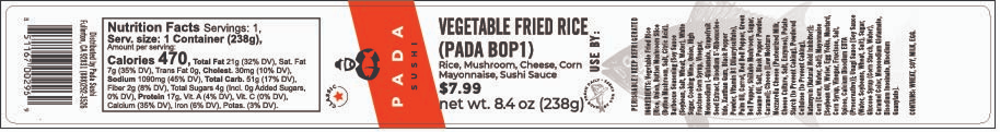 Label - Pada Bap 1-Vegetable Fried Rice - 50 roll