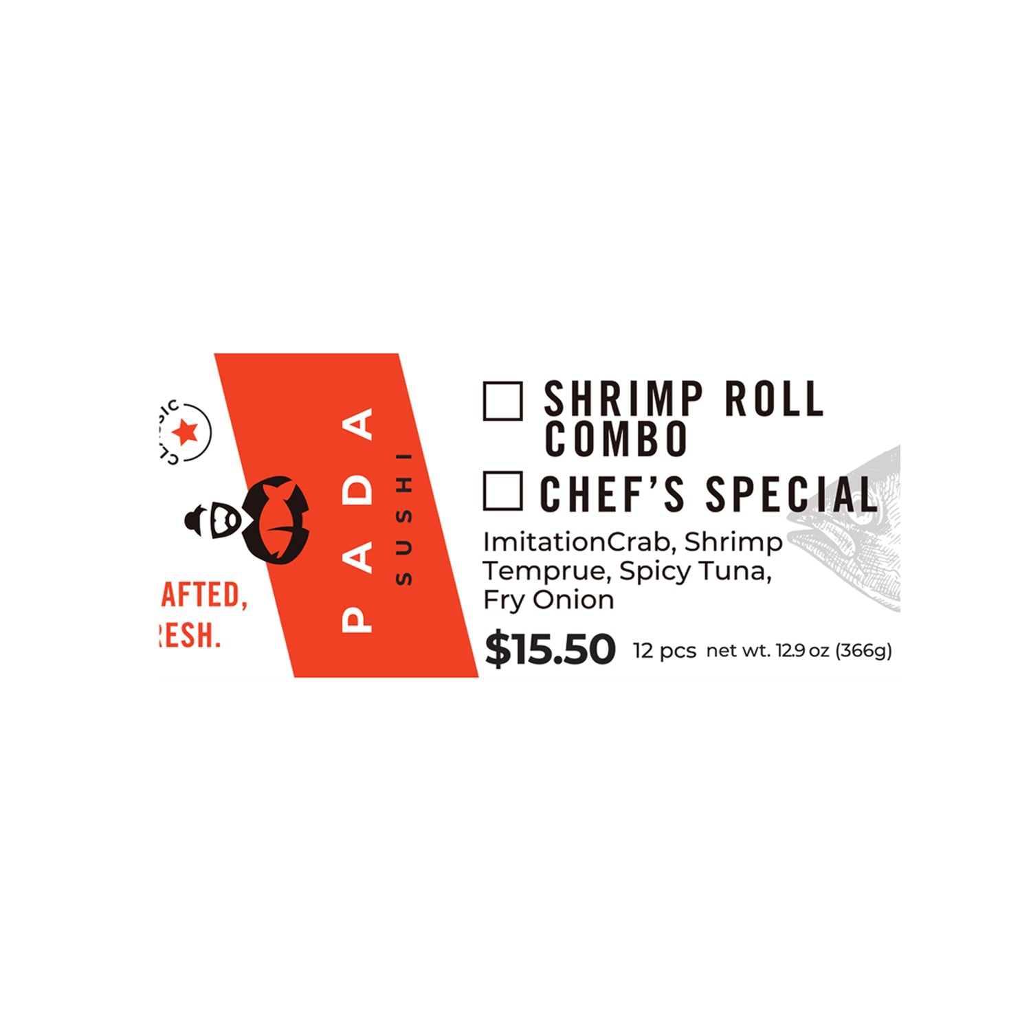 Label - Shrimp Roll Combo