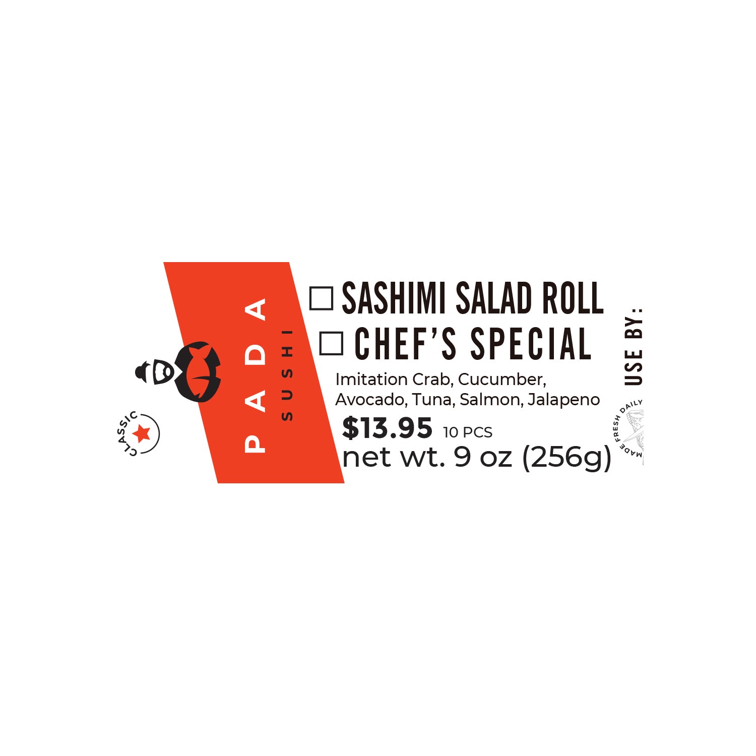 Label - Sashimi Salad