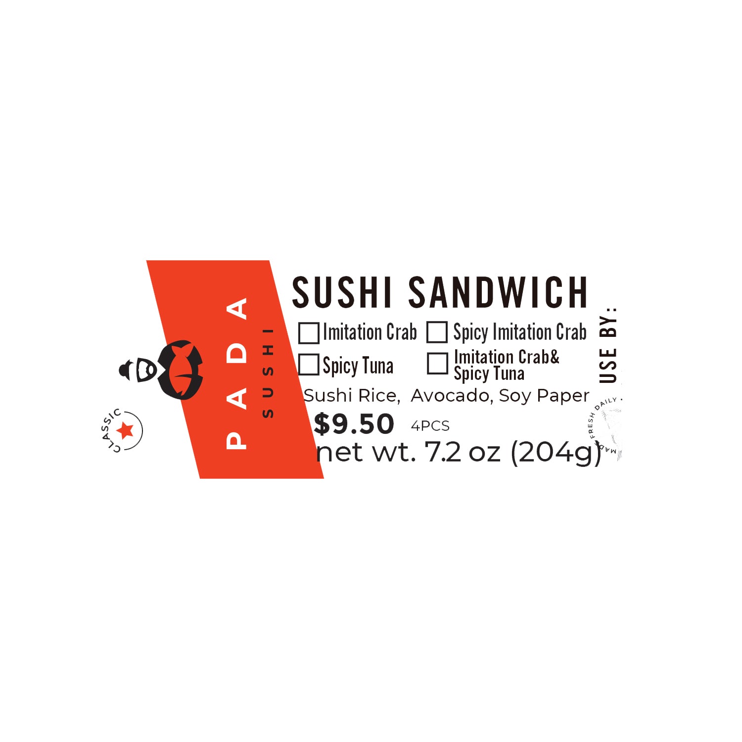 Label - Sushi Sandwich