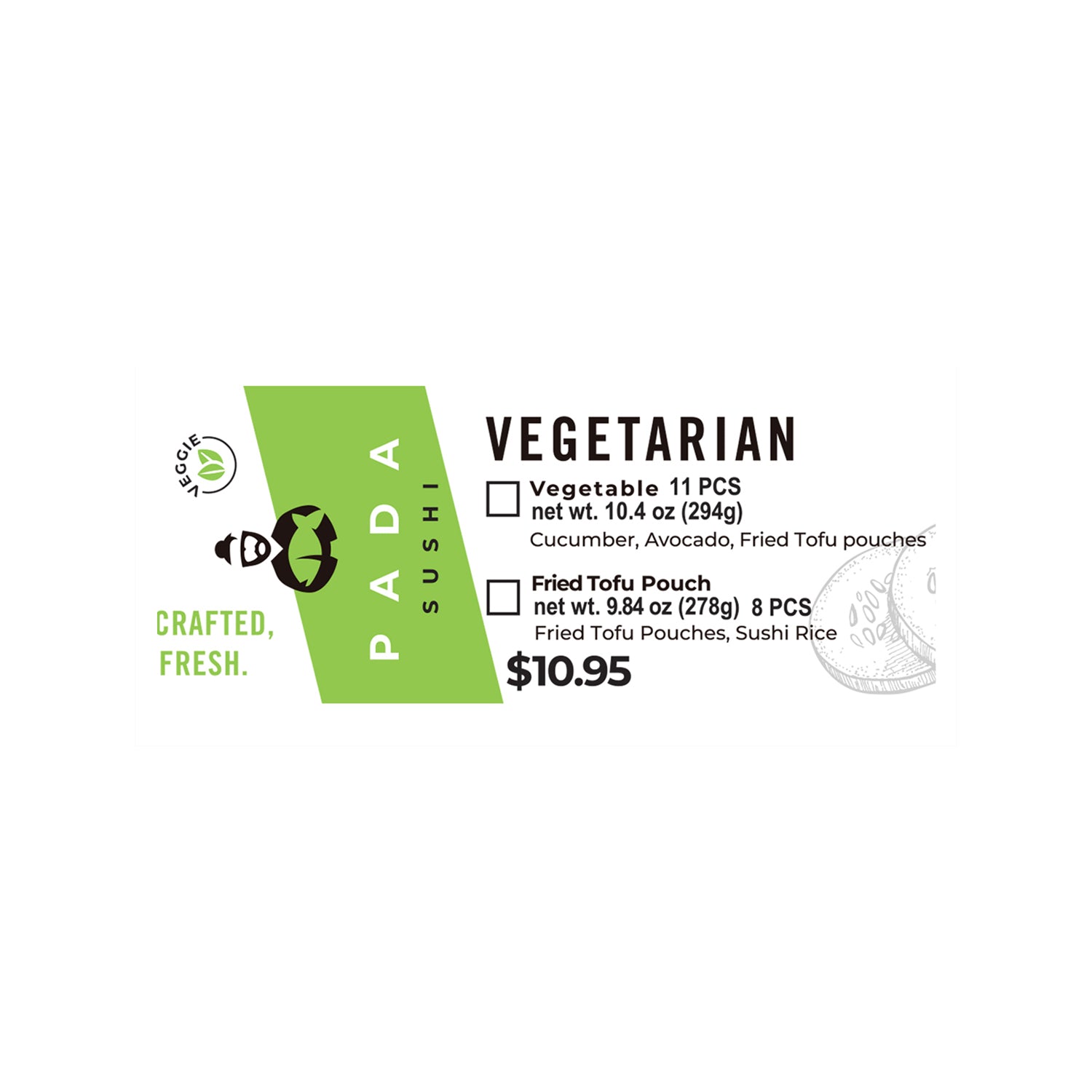 Label - Vegetarian Roll